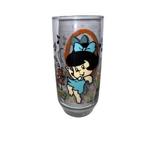 Vintage 1986 Betty Rubble of Flintstones Kids Pizza Hut Glass Holds 16oz